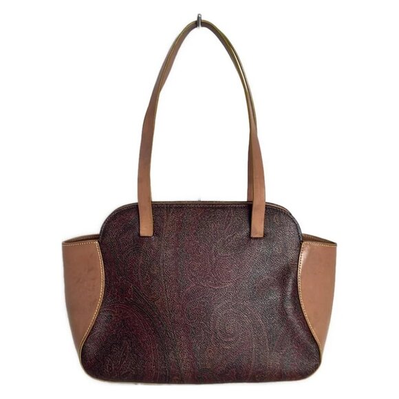 ETRO Bordeaux Brown Multi PVC Leather Tote Bag - Picture 3 of 10